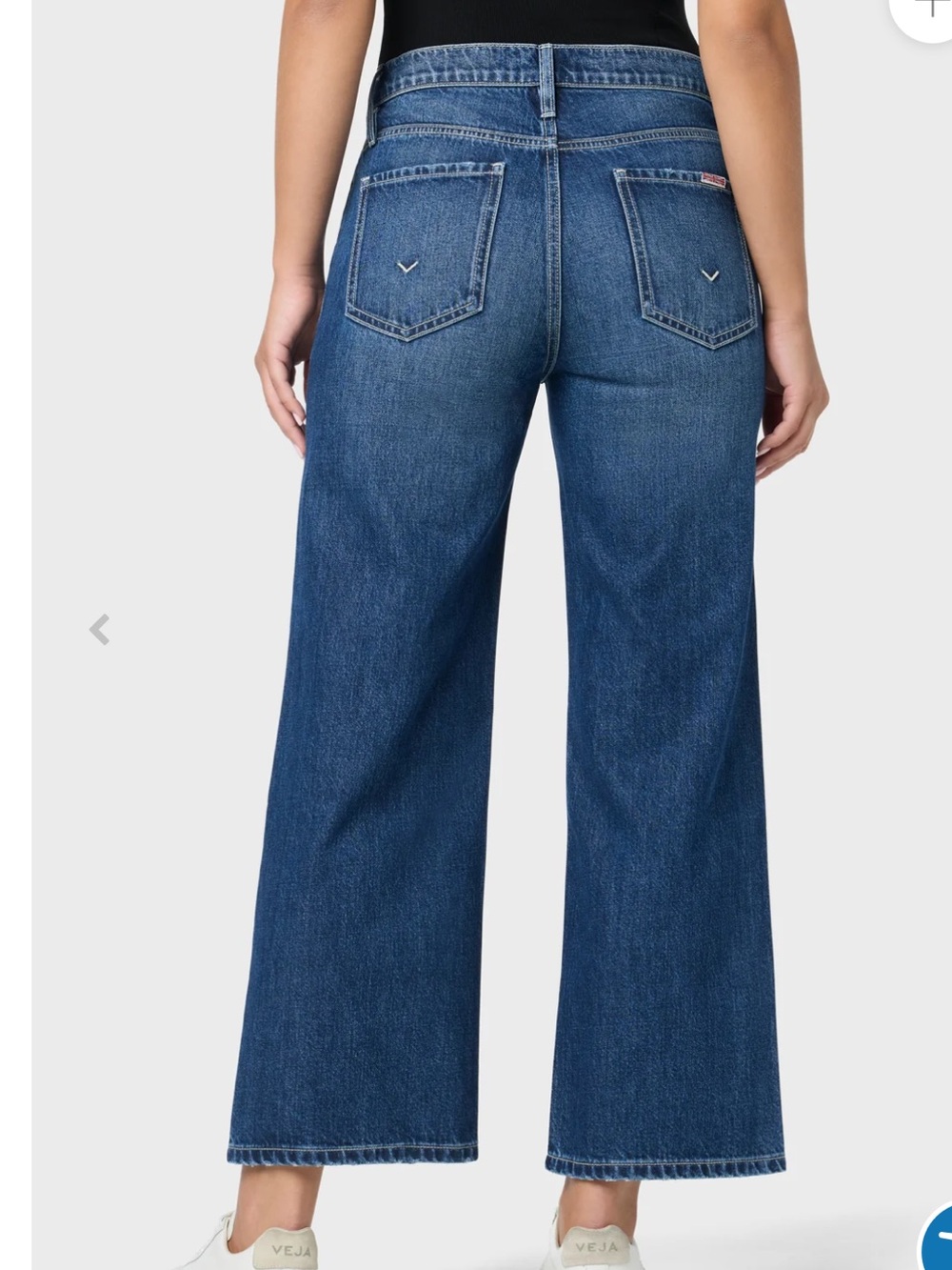 Hudson Rosalie High Rise Wide Leg Ankle Denim Jeans Women's 34 Dark Wash
